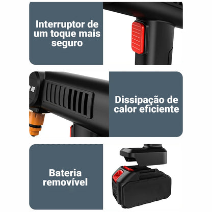 Lavadora de Alta Pressão Portátil Completa + Mala - JetyGo (2 Baterias)