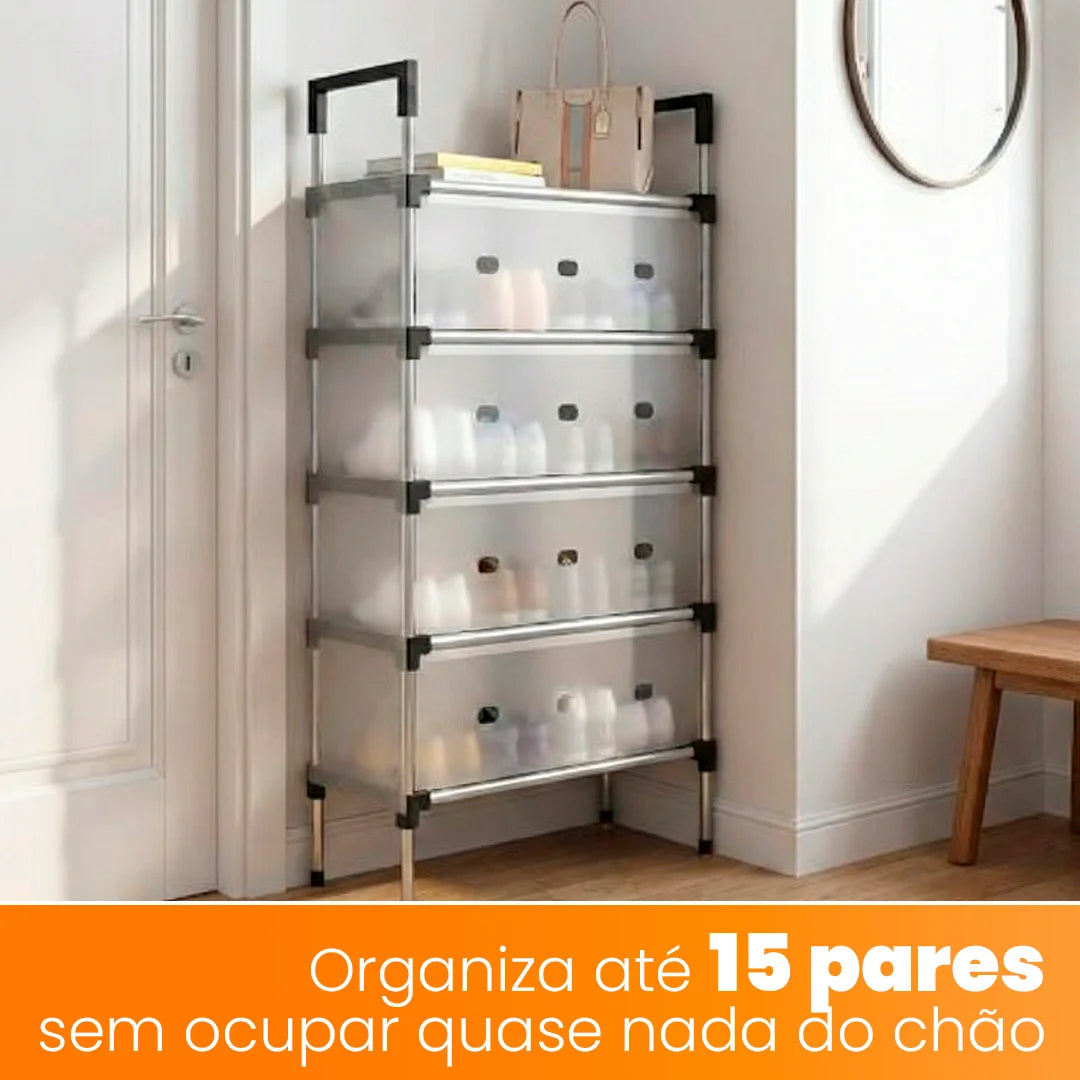 SmartOrganizer | Organizador de Sapatos 5 Prateleiras em Aço Inoxidável