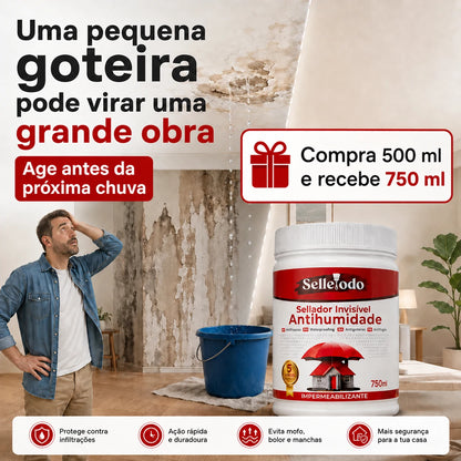 SelleTodo 750g, Proteção Impermeável Duradoura Contra Humidade, Goteiras e Infiltrações
